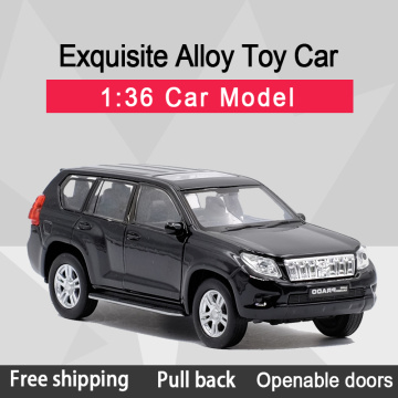 WELLY 1:36 Toyota Land Cruiser Prado SUV Alloy Diecast Car Model Toy With Pull Back For Children Gifts Toy Collection