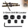 8pcs 3-12mm Drill Bit Locator Woodworking Drill Limiter Depth Stop Collars Ring Positioner With Hex Wrench