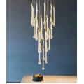 Luxury Crystal Chandelier Water Droplet Glass Pendant Lamps Villa Bedside Decorative Lustre Pendant Lamp Luminaire Suspendu