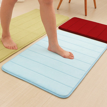 1pc Home Coral Fleece Bathroom Mat Non-slip Memory Foam Rug Soft Floor Carpet Super Absorbent Washable 40 x 60cm