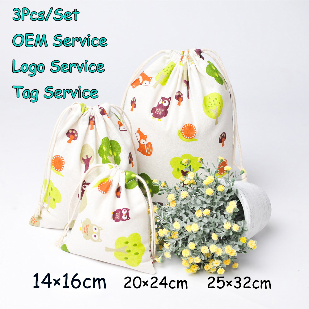 3Pcs/Set Fruit Drawsting bag Jewlery Organizer Perfume Gift Bag Dry Flower bag Brush Kit Pouch Fragrance Aroma Pouch