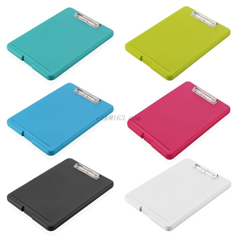 A4 Plastic Storage Clipboard File Box Case Document File Folders Clipboard Writing Pad Stationery School Office Supplies