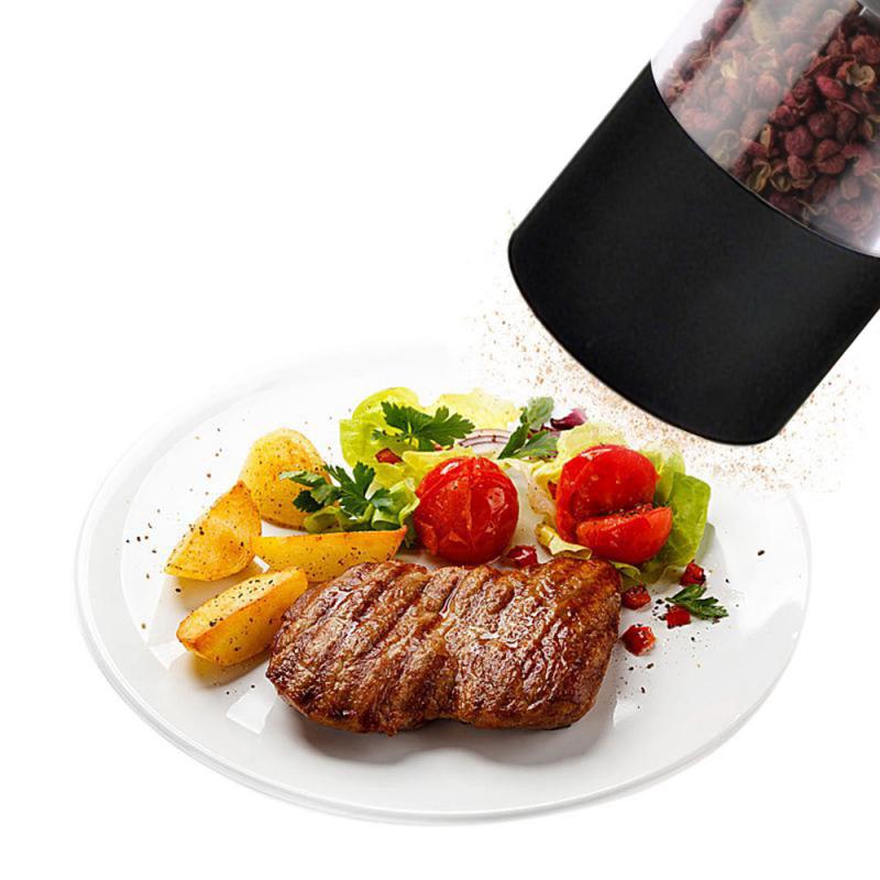 Electric Pepper Grinder Automatic Mills Electric Salt Spice Pepper Herb Mill Grinder Easy Cleaning Home Kitchen Cooking BBQ Tool