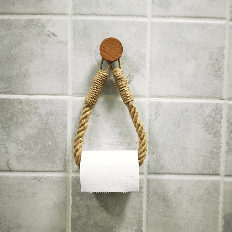 Nordic solid wood toilet paper holder toilet paper holder simple and fresh rural toilet paper holder roll paper holder