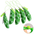 New bean Key Chain Squeeze Toy Funny Extrusion Pea Bean Keychain Squishy Toys Stress Relieve Gifts Game