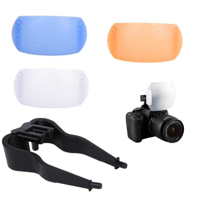 1Set New Pop-Up Flash Diffuser Cover for DSLR SLR Camera Canon Nikon 3 Colors