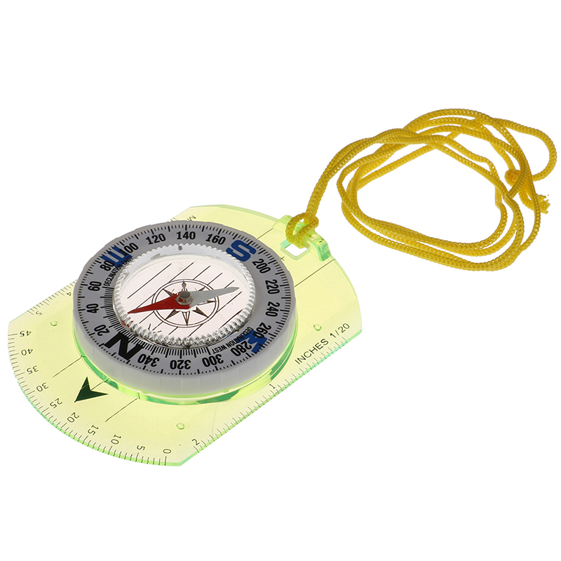 1 Piece Outdoor Camping Directional Cross-country Race Hiking Special Compass Baseplate Ruler Map Scale Compass Night Bussola