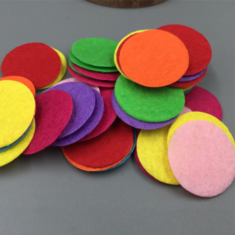 DIY 200PCS Mixed Colors Die Cut Felt Circle Appliques Cardmaking decoration 30mm