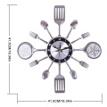 41.5cm Creative Iron Art Tableware Wall Clock Silent Wall Clocks Quartz Modern Design For Home Decor Relogio De Parede - Silver