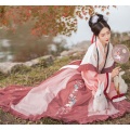 Tutu language Hanfu female summer Jin waist-waisted collar broken skirt Hanfu cosplay clothing student daily chinese hanfu girls