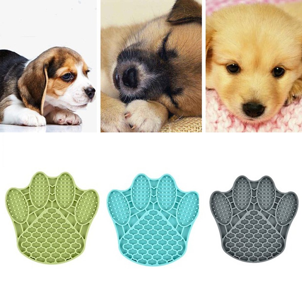 Pet Dog Feeding Slow Food Bowl Claw-shaped Dispensing Mat Feed Plate Silicone Dog Lick Pad Safe No-Toxic Training Plate