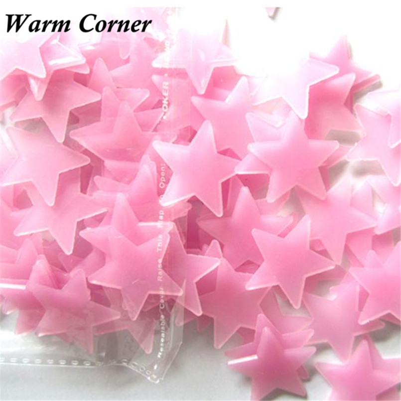 100pcs Glow Stickers Kids Bedroom Fluorescent Bright Glow In The Dark Stars Glass Wall Stickers Free Shipping #CNO02