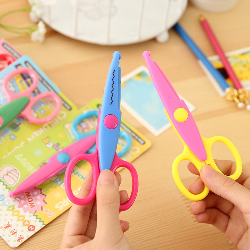6 pcs/lot DIY Craft Scissors Wave Edge Craft School Scissors for Paper Border Cutter Scrapbooking Handmade Kids Artwork Card
