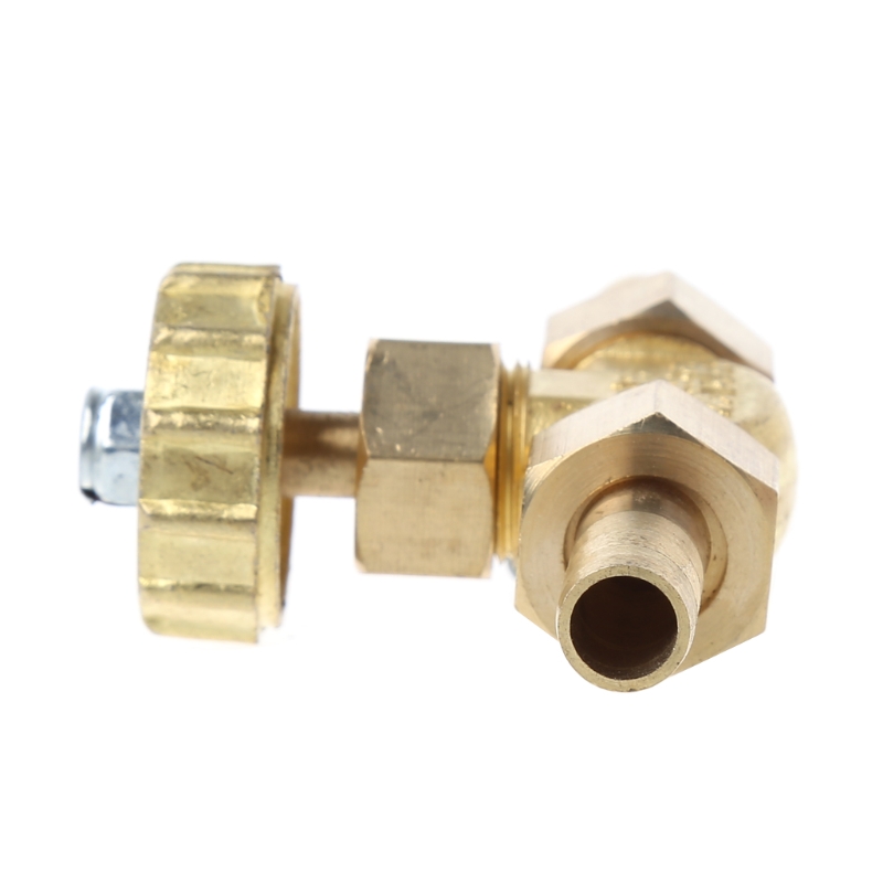 Elbow Brass Needle Valve 8mm Propane Butane Gas Adjuster Barbed Spigots 1 Mpa Drop Ship