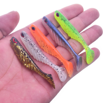 Proleurre 5pcs Soft Fishing Lures 70mm 2.9g Shad Fishing Soft Bait Worm Isca Artificial Carp Fishing Jig Wobbler Silicone Bait