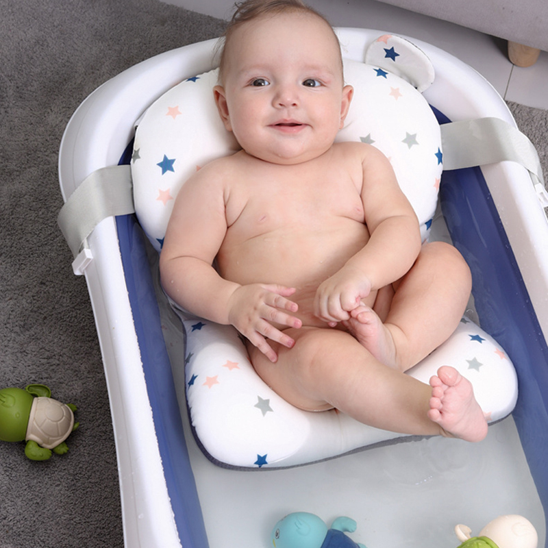 Baby Shower Air Pad Bath Tub Non-Slip Bathtub Seat Mat Newborn Safety Security Bath Cushion Foldable Soft Pillow Bed Dropshippin