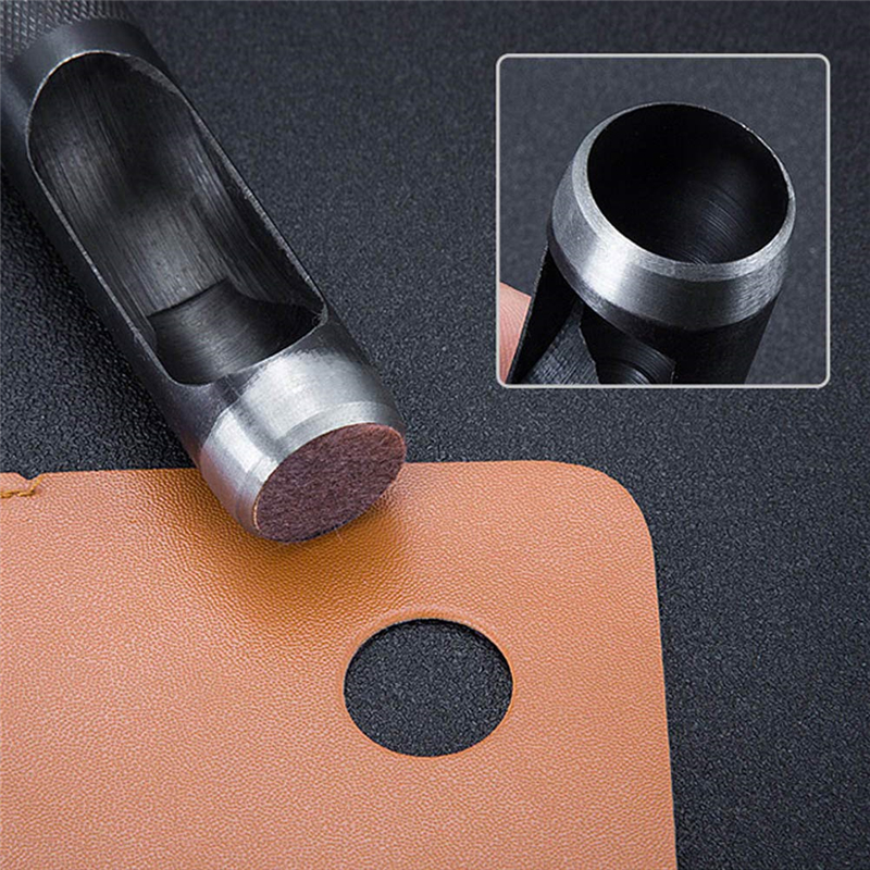 High Quality Punching Leather Hole Punch Round Steel Leather Craft Hollow Hole Punch 1mm-25mm Metal Gaskets Plastic Rubber Tools