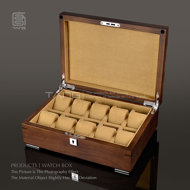 10 Slots Wood Watch Organizer Brown Watch Storage Boxes Case Fashion Jewelry Display Box Holder Gift Case