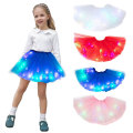 Girls Children Neon LED Tutu Party Prom Costume Wear Pleated Tulle To Light Up Christmas Halloween Skirts Gifts