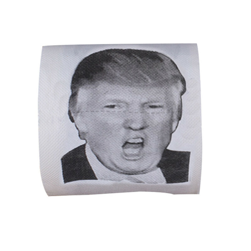 1 Roll 80 Sheets 3 Layers Donald Trump Pout Smile Roll Toilet Paper Bathroom Prank Joke Fun Paper Tissue Rolling Paper Gift