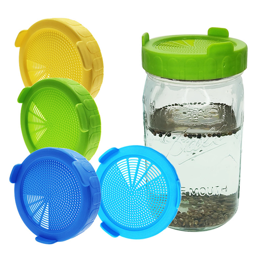86mm Caliber Food Grade Mesh Sprout Cover Kit, Seed Crop Germination, Vegetable Silicone Sealing Ring Lid For Mason Jar