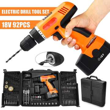 92Pcs 18V Electric Drill Cordless Drill Accessories Set Mini Electric Grinder Mini Drill Engraver Carving Polishing Cutting Tool