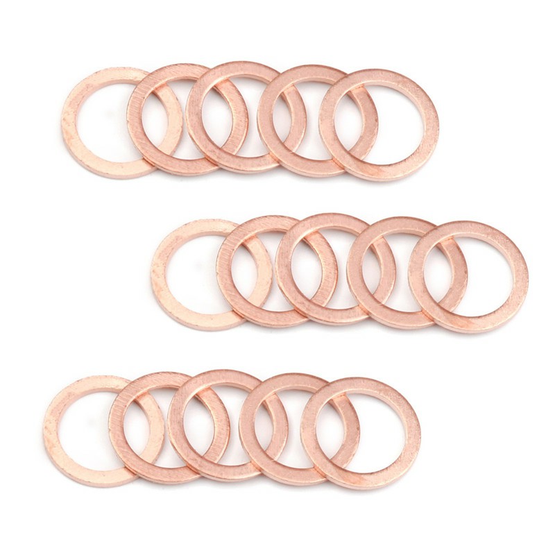 20Pcs/Pack Mixed Solid Copper Washer Flat Ring Gasket Sump Plug Oil Seal Fittings Washers Fastener Hardware Accessories
