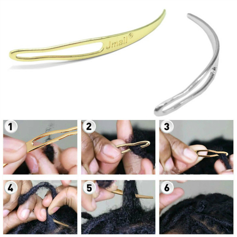 1 Pc Dreadlocks Hair Extension Crochet Hooks Gold Silver Tools for Wig Braiding Hair African Hair Style Interlock Needle Tool