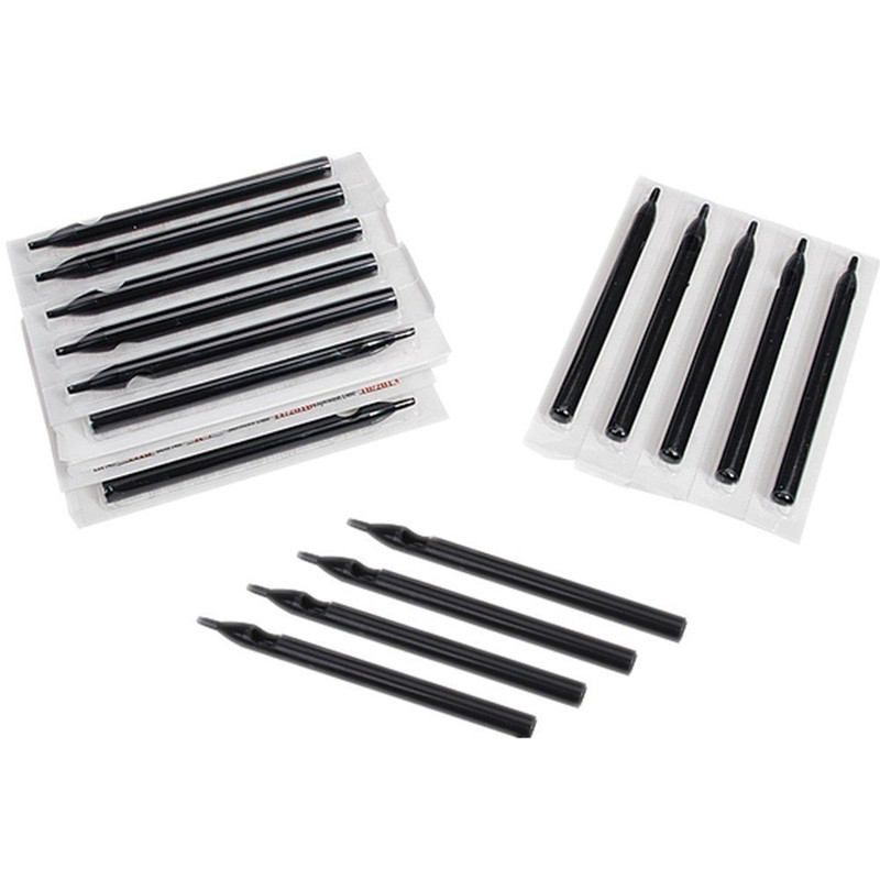 50PCS Black Tattoo Long Tips 3RT Disposable Plastic Long Tattoo Tips Nozzle Tube For Tattoo Supplies Free Shipping