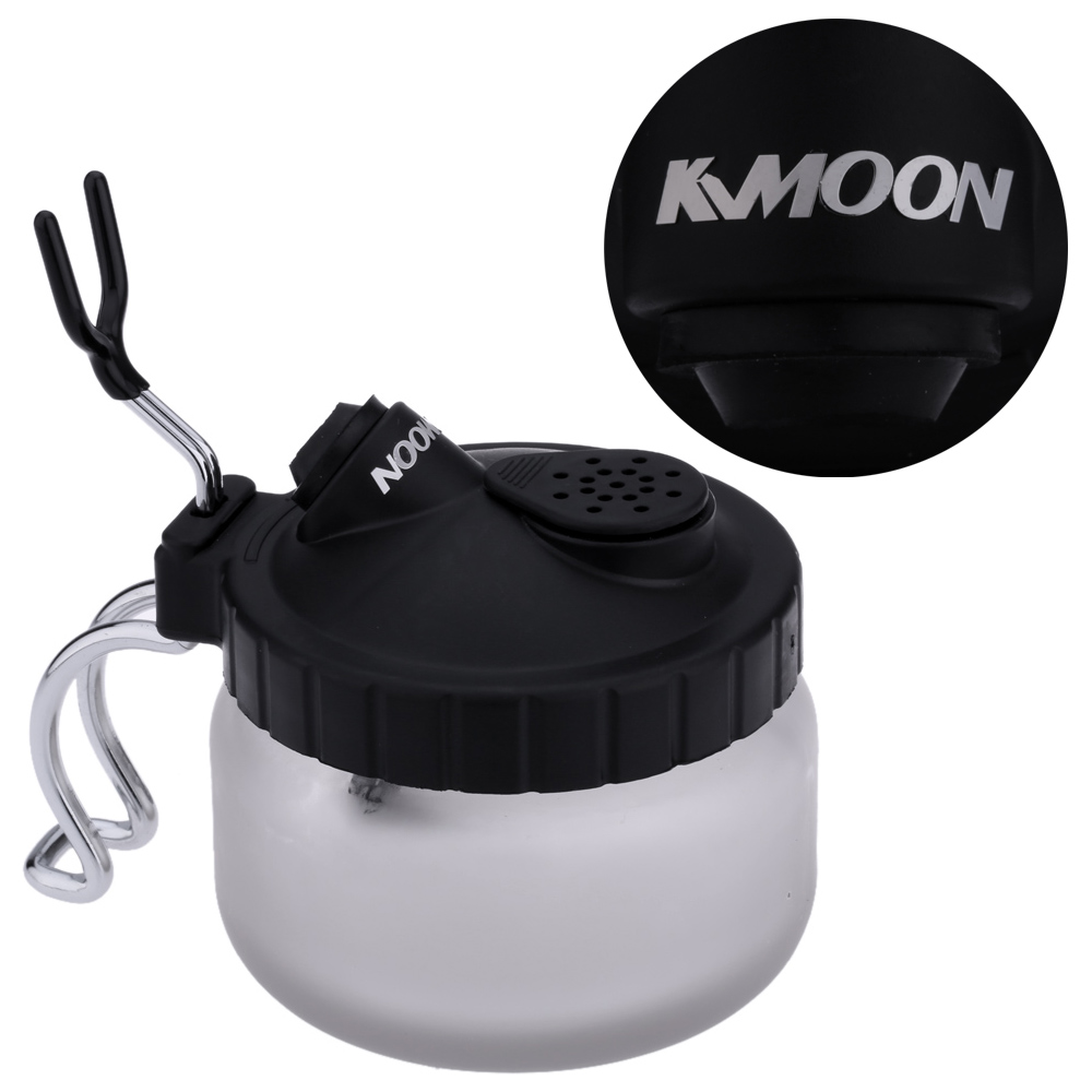 KKmoon Airbrush Spray Gun Cleaning Pot Glass Spray Gun Air Brush Paint Jar Bottle Holder Paint Manicures Cleaner Tools Sets