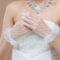 1Pair Black Red White Ivory Short Lace Bridal Gloves Wedding Accessories Party Lace Gloves