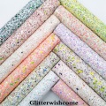 Glitterwishcome 21X29CM A4 Size Synthetic Leather, Chunky Glitter Leather, Faux PU Leather fabric Vinyl for Bows, GM050A