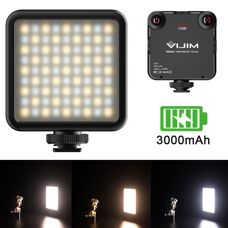 VIJIM VL81 Dual Color Temperature Mini LED Fill Light 3200k-5600K Vlog Video Light Dimmable Outdoor Photography Lighting