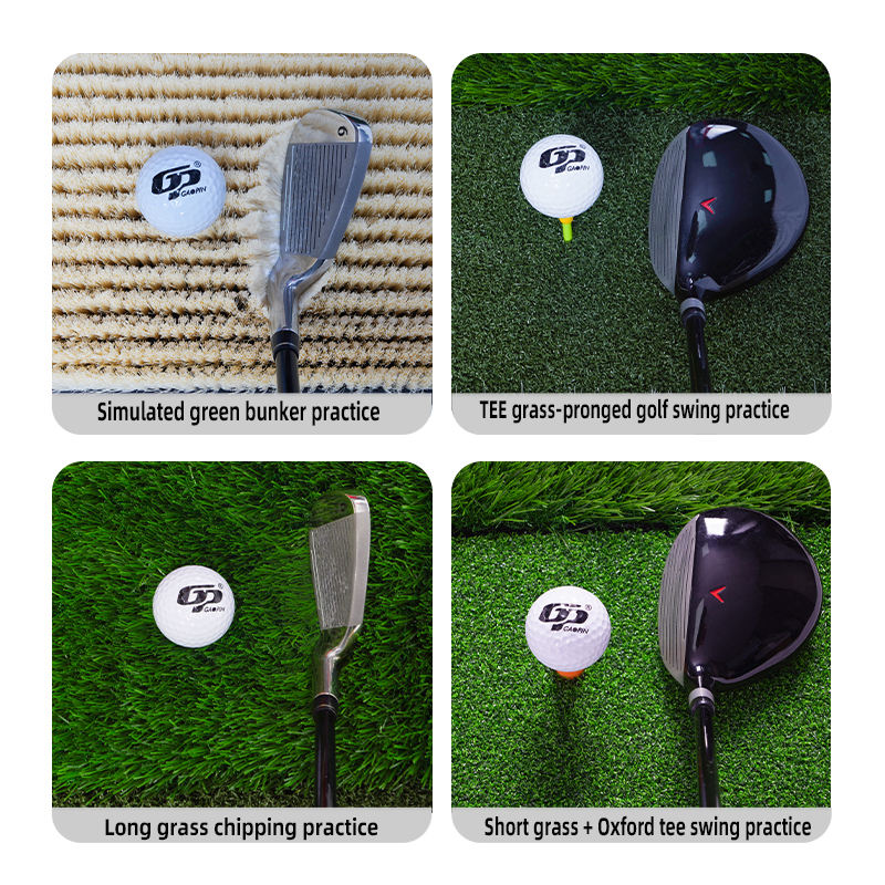 4 in 1 Golf Hitting Mat Simulated Bunker Long Short Grass Practice Mat with EVA Base Non Slip Durable Artificial Turf3