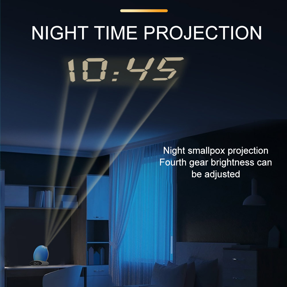 Projection Alarm Clock Time Date Snooze Function Night Lights Projector Desk Table Clock With Time Projection