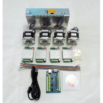 CNC Router Mach3 USB 4 Axis kit,TB6600 stepper motor driver+5 Axis usb control board 100KHZ+Nema23 57HS56 motor+24V power supply