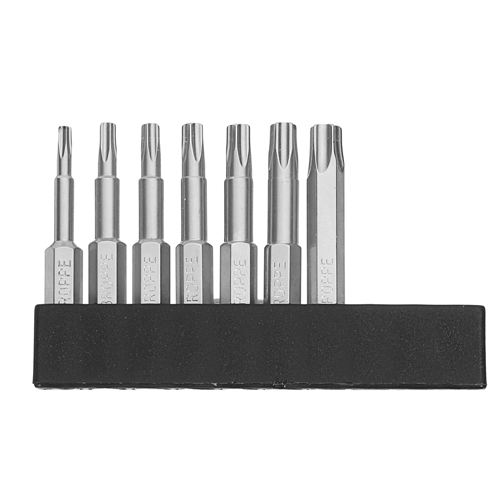 Broppe 7Pcs Set Star Bit Screwdriver Drill Bits Screw Driver Magnetic 1/4" Hex Shank Hand Tools Five-pointed Star Bore Hole