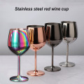 500ml 304 Stainless Steel Single Layer Goblet Red Wine Glass Colorful Large-capacity Drum-shaped Drop-resistant Wine Glass