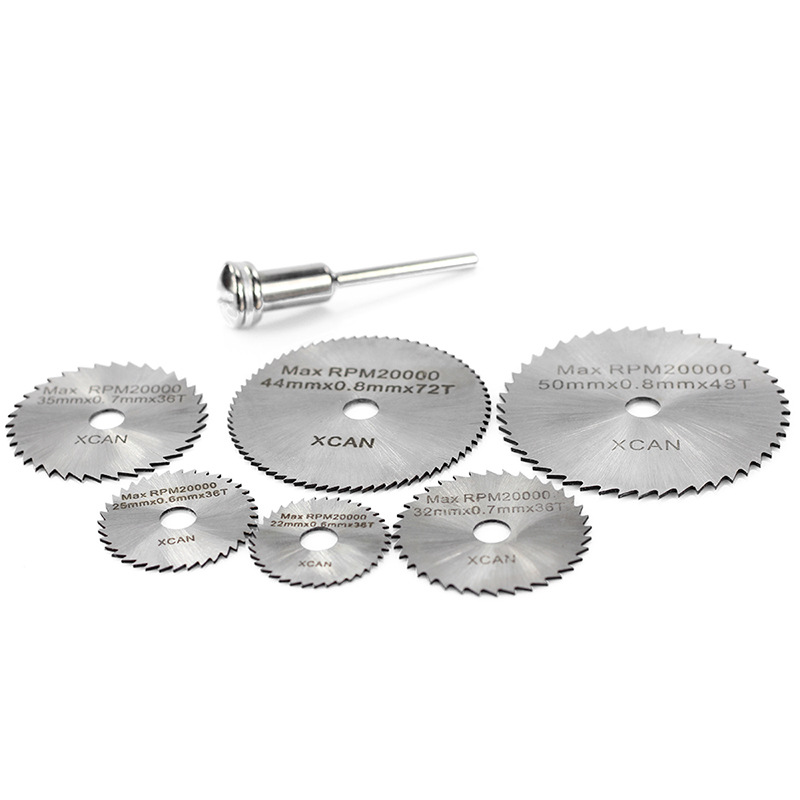 6Pcs HSS Rotary Tool Circular Saw Blades For Dremel Metal Rotary Cutter Power Tool Set Cutting Diamond Discs Mandrel