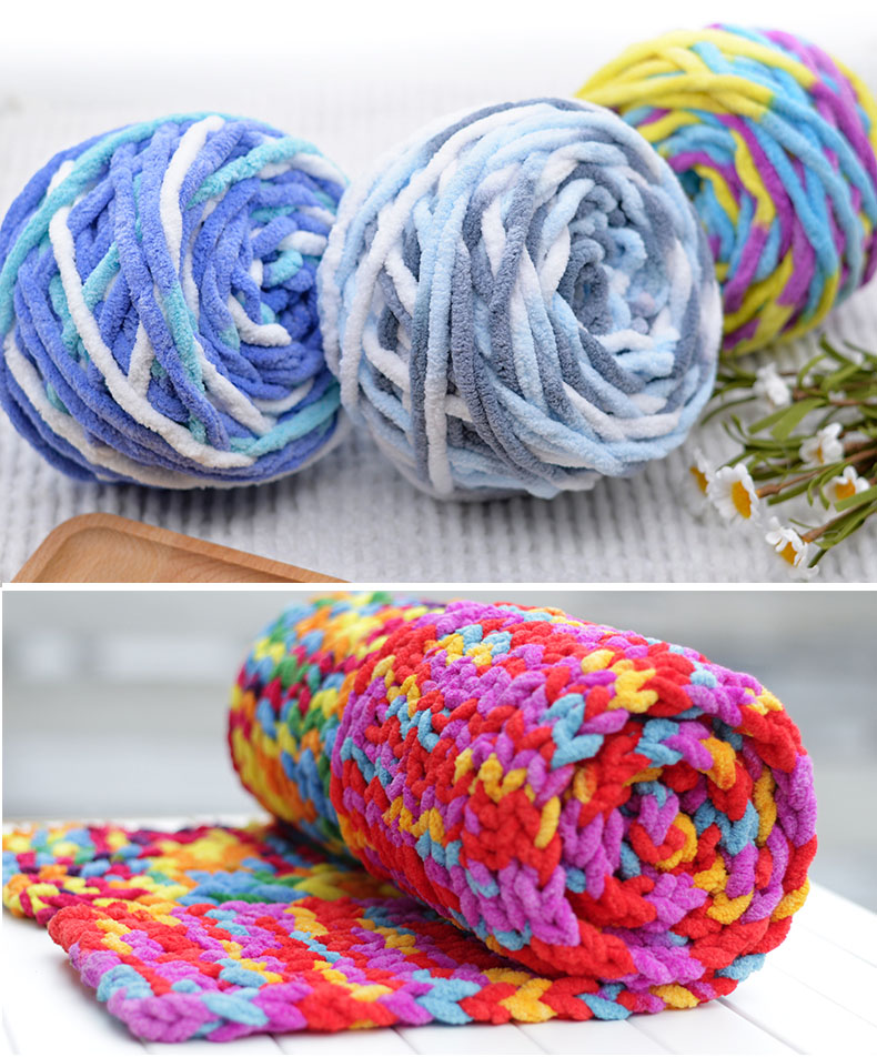 Scarfwool Wool 10 x 100g skeins Cotton Knit Chunky Yarn Knitting velvet chenille HandCraft Chunky Colours BabySoft Crochet DIY