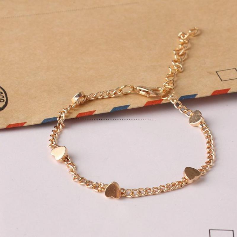 Korean Version Of The Small Fresh Lady Fashion Gold Five-pointed Star And Peach Heart Bracelet Women's Jewelry Wholesale
