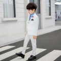 6pcs Children's Formal Suit Set Flower Boys Wedding Party Performance White Costume Kids Blazer Vest Pants Shirt Tie Clothes