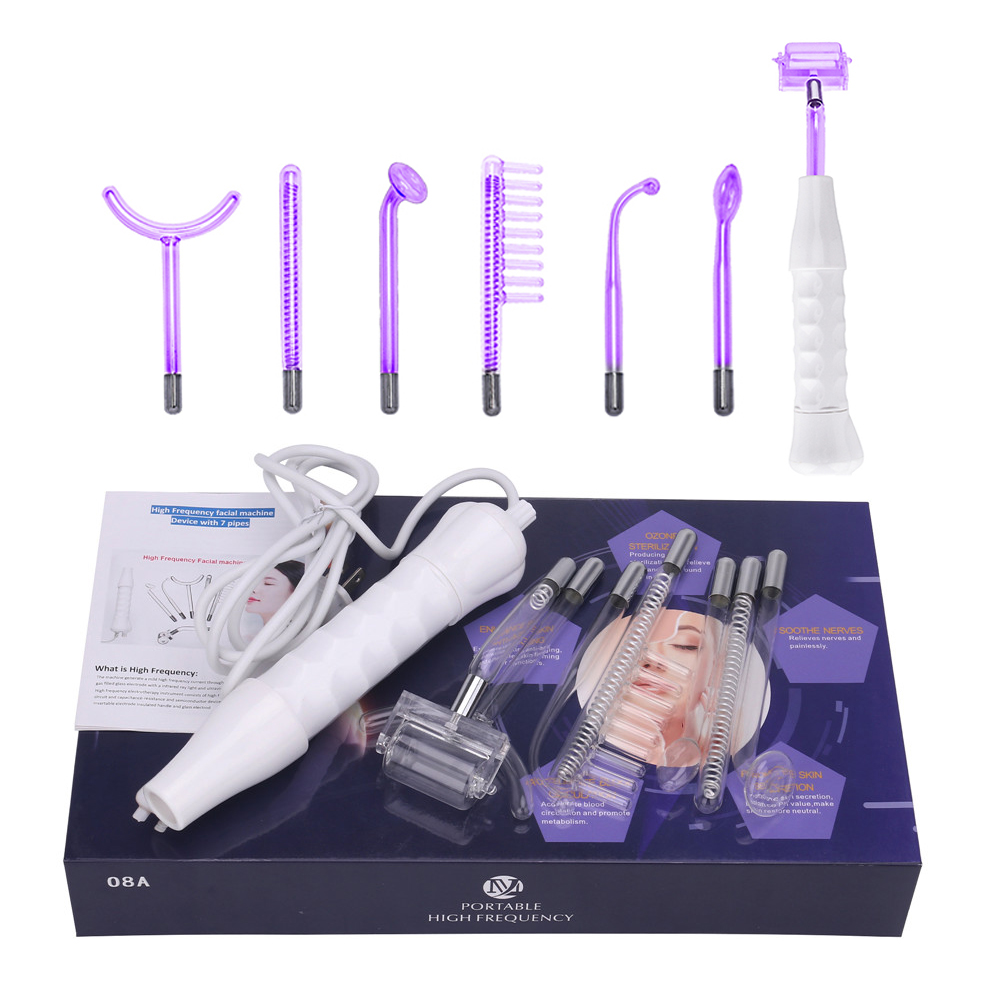 Konmison High Frequency Electrode Glass Tube Violet Purple Light Acne Wand Skin Care Spot Acne Remover Facial Spa Beauty Machine