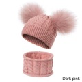 Winter Baby Girls Hat Scarf Set Warm Solid Dropshipping Children Pompom Hat Scarf Knitted Cotton Wholesale Winter Hat For Kids