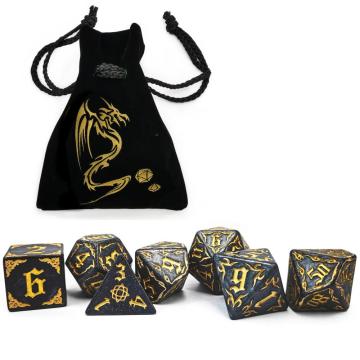 Bescon Giant Fire-Patterned DND Dice Set 1 Inch (25MM) , Oversized D&D Dice Set for Dungeons and Dragons Role Playing Games