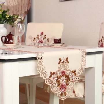 Embroidery Table Runners for Wedding European Style Dinner Mats Table Flag Party Wedding Decor Home Fabric Table Cover Set