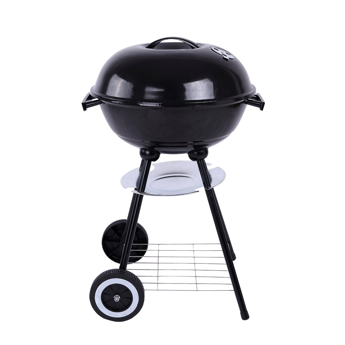 17'' Metal Charcoal BBQ Grill Pit Outdoor Camping Cooker Garden Barbecue Tools BBQ Accessories Cooking Tools with Trolley