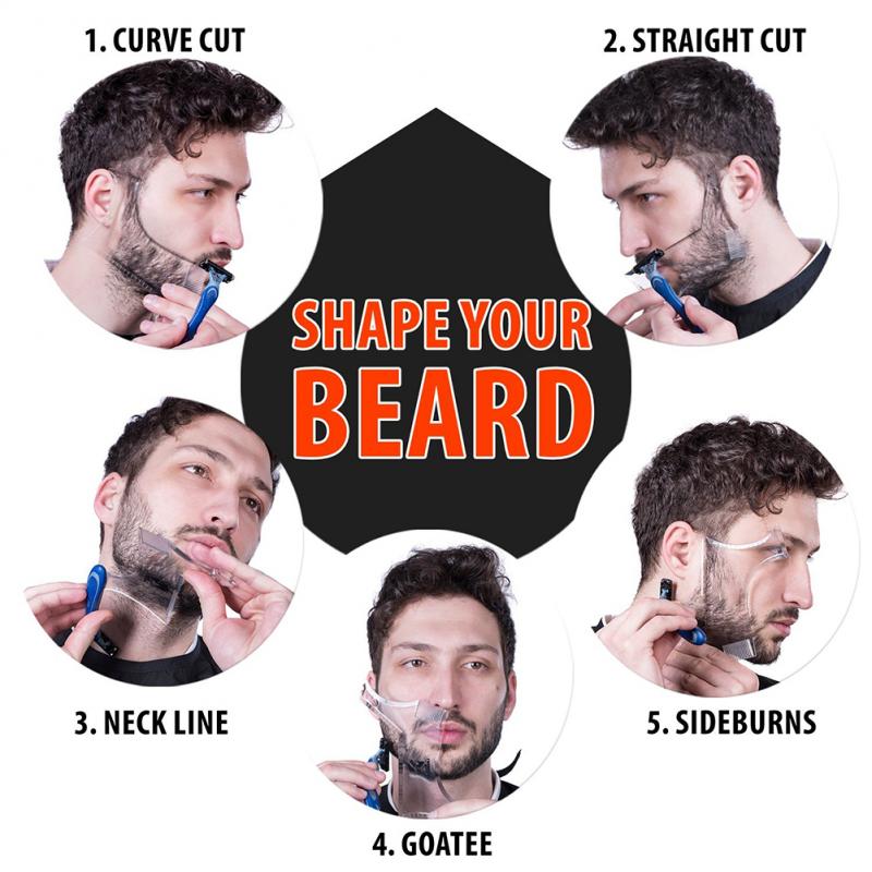 Straighten Cutter Comb Beard Style Tools Double Side Plastic Moustache Moulding Comb Men Anti Detangler Moulding Trimmer Ruler