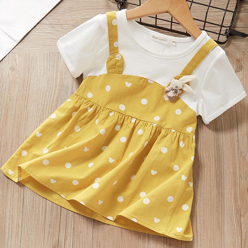 Bear Leader Baby Dresses New Summer Newborn Baby Girls Cute Dress Print Heart Princess Costume Toddler Girls Lovely Baby Clothes