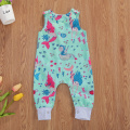 0-3Y Newborn Infant Baby Girls Boys Romper Cartoon Print Sleeveless Cotton Jumpsuits 5 Colors